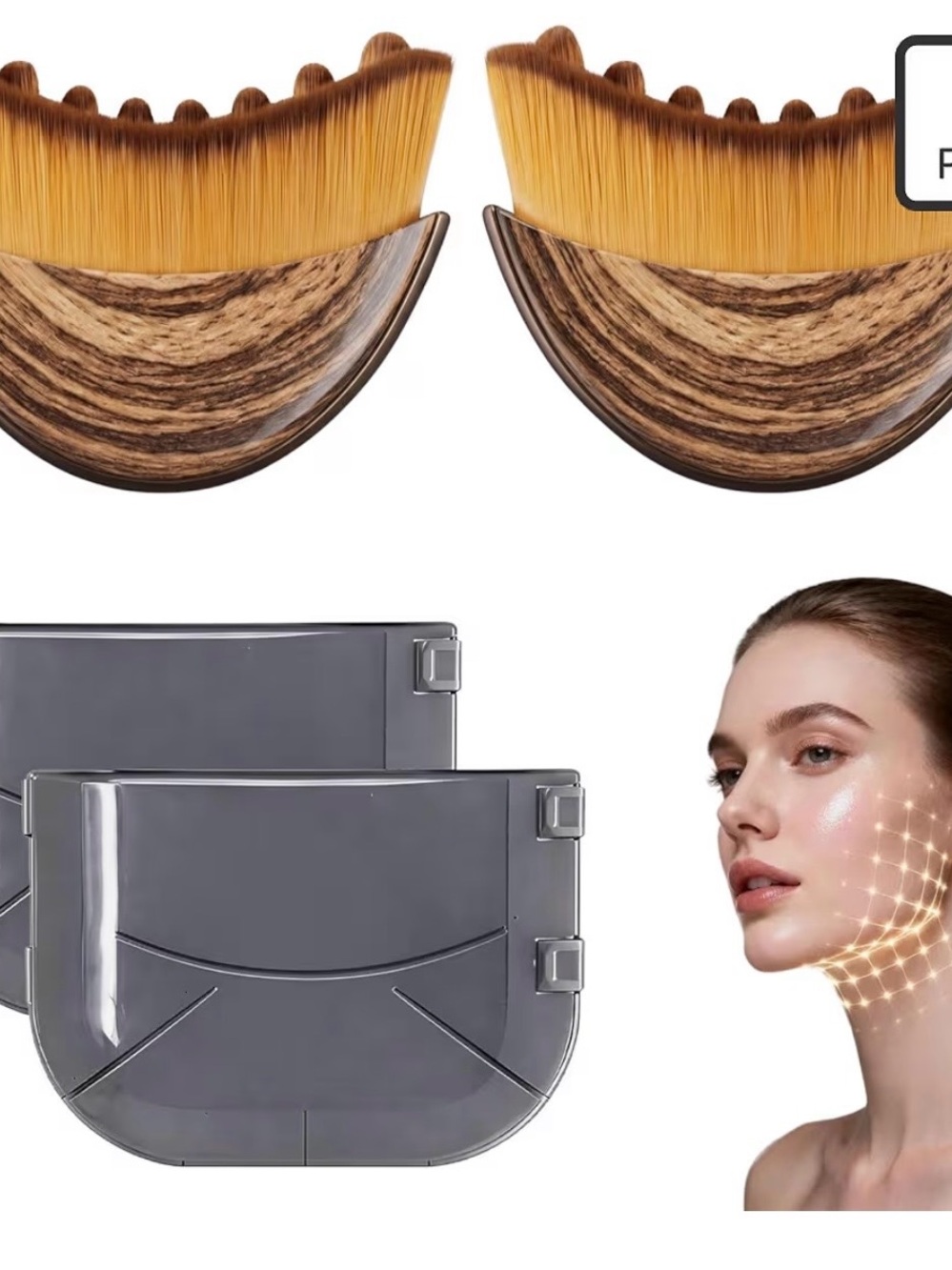 2Pcs Lymphatic Contour Face Brush Lymphatic Drainage Massager